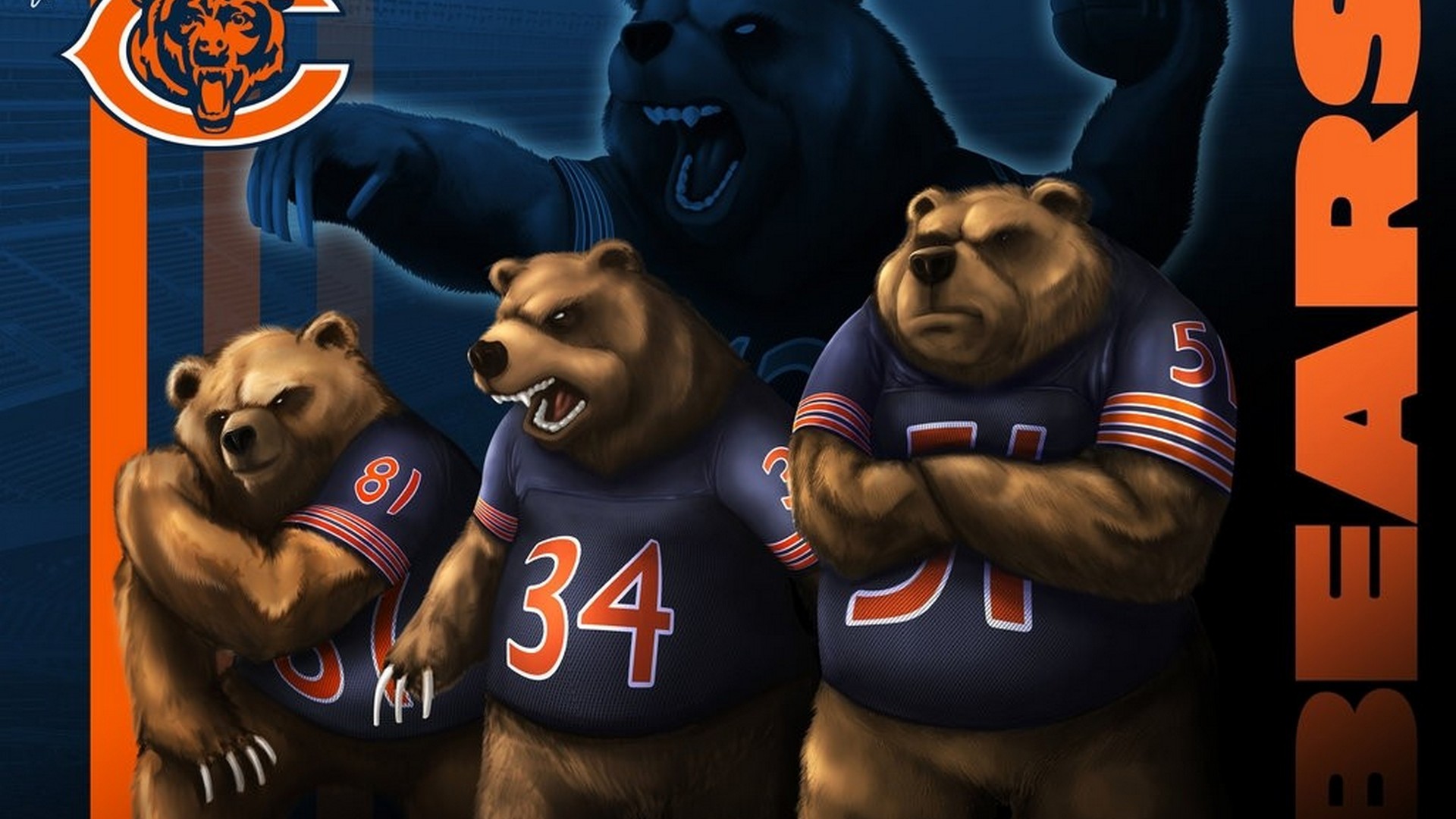 HD Backgrounds Chicago Bears 1920x1080