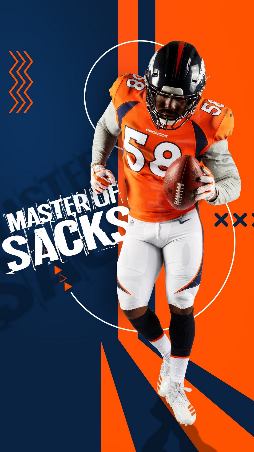 Von Miller Denver Broncos HD Wallpaper For iPhone with high-resolution 1080x1920 pixel. You can use this wallpaper for your Mac or Windows Desktop Background, iPhone, Android or Tablet and another Smartphone device