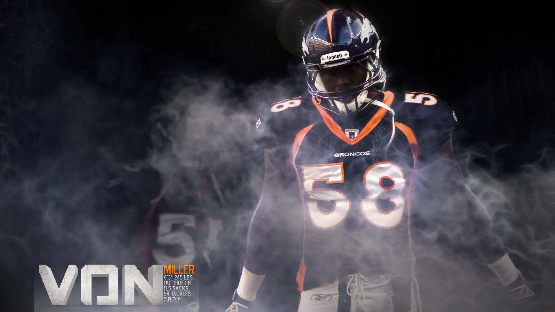 Von Miller Denver Broncos For PC Wallpaper With high-resolution 1920X1080 pixel. You can use this wallpaper for your Mac or Windows Desktop Background, iPhone, Android or Tablet and another Smartphone device