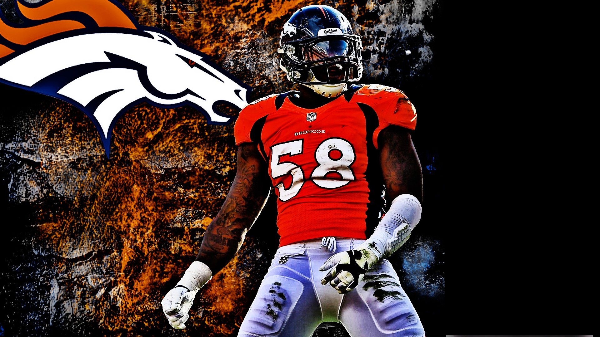 Von Miller Denver Broncos Mac Backgrounds With high-resolution 1920X1080 pixel. You can use this wallpaper for your Mac or Windows Desktop Background, iPhone, Android or Tablet and another Smartphone device